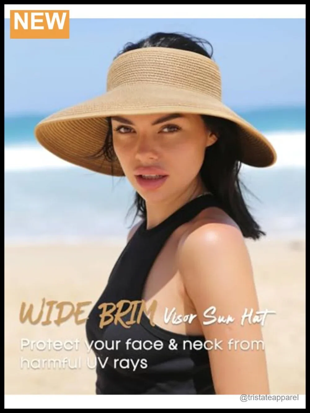 FURTALK Foldable Straw Sun Hat with Ponytail Hole, Wide Brim, Windproof Strap